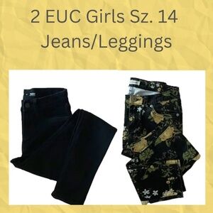Girls Stretch Jeans/Jeggings 2 pair EUC